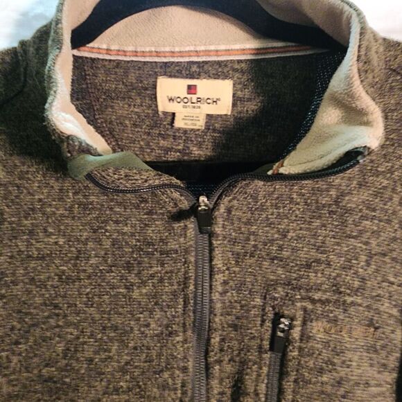 Woolrich 1/4 Zip Sweater Mens XL Pullover Dark Green Zip Pocket Excellent Cond. - Picture 3 of 5